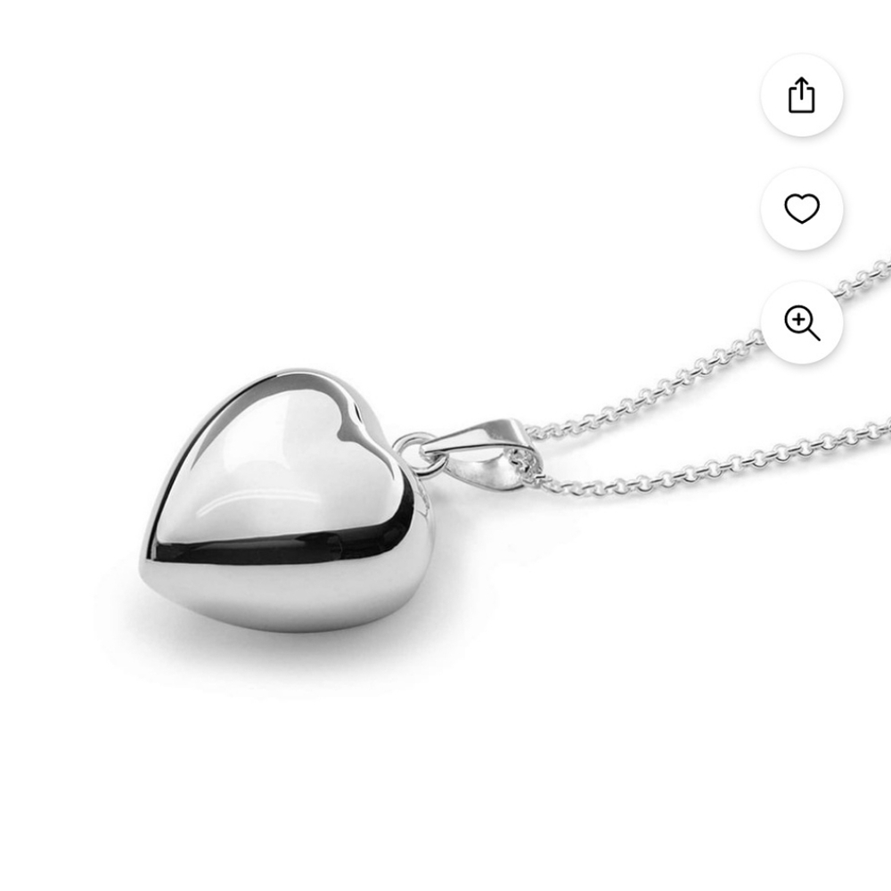Sterling Silver Hollow Puffed Heart - Picture 2 of 4